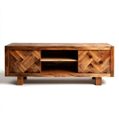 Mobile TV - legno massello - 150x40x55 cm - marrone - per soggiorno - design moderno-Framearo