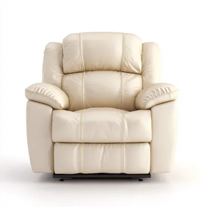 Poltrona reclinabile - pelle - 95x90x100 cm - crema - per soggiorno - design ergonomico-Framearo