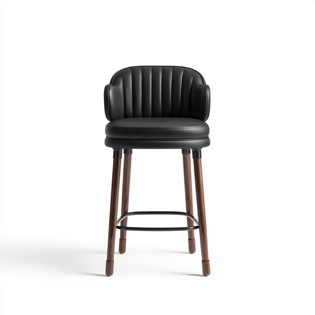 Sgabello da bar con schienale e seduta in pelle sintetica 50x48x105 cm - nero - per sala da pranzo - design moderno-Framearo