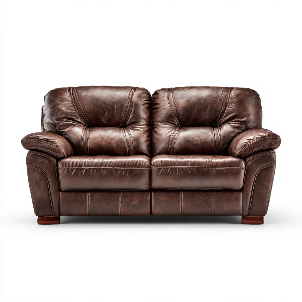 Divano lineare in similpelle 165x95x90 cm - marrone scuro - per soggiorno - design imbottito comfort-Framearo