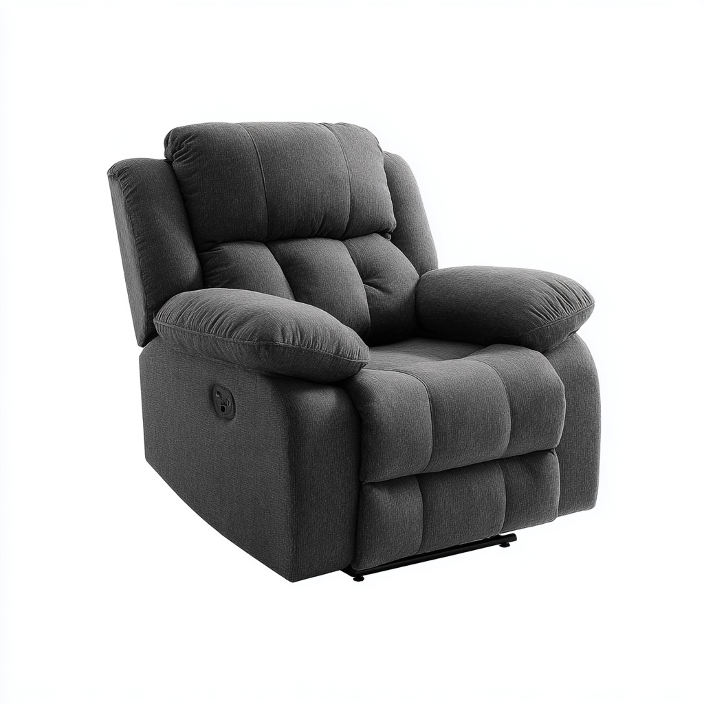 Poltrona reclinabile - tessuto - 95x90x100 cm - grigio scuro - per soggiorno - funzione reclinabile elettrica-Framearo