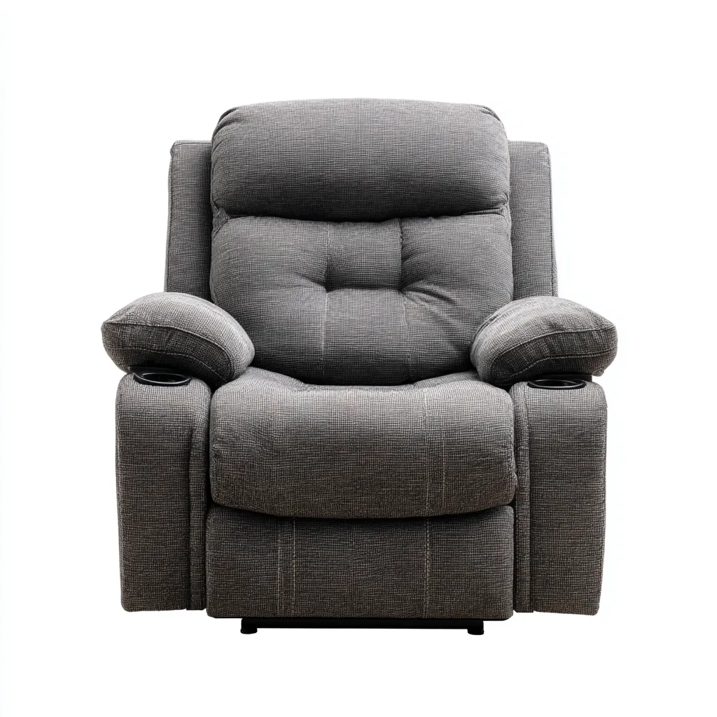 Poltrona reclinabile - tessuto - 95x90x100 cm - grigio scuro - per soggiorno - design ergonomico-Framearo