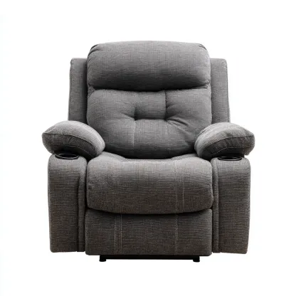 Poltrona reclinabile - tessuto - 95x90x100 cm - grigio scuro - per soggiorno - design ergonomico-Framearo