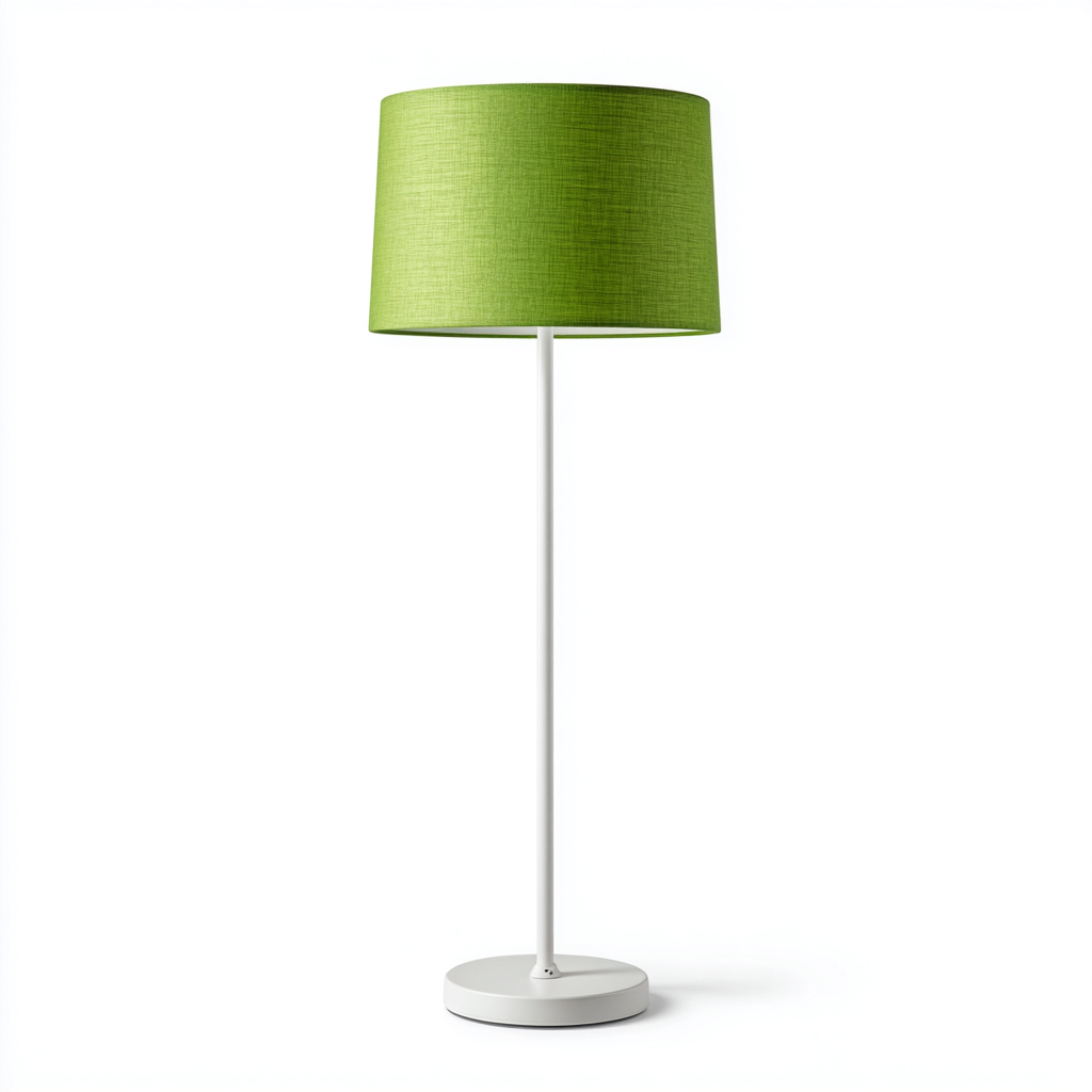 Lampada da terra - metallo - tessuto - 35x35x160 cm - bianco - verde - per interni - design moderno-Framearo