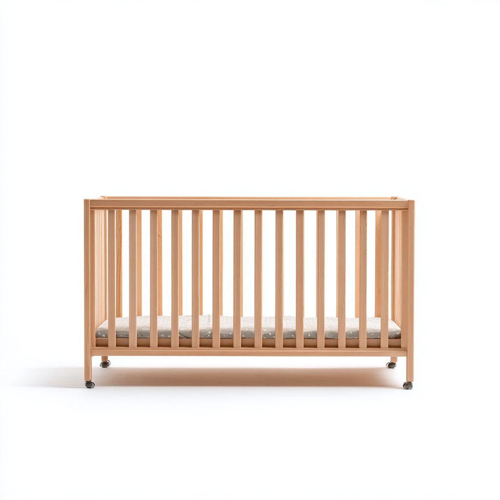 Culla - legno - 125x66x90 cm - legno chiaro - per camera da letto - design moderno-Framearo