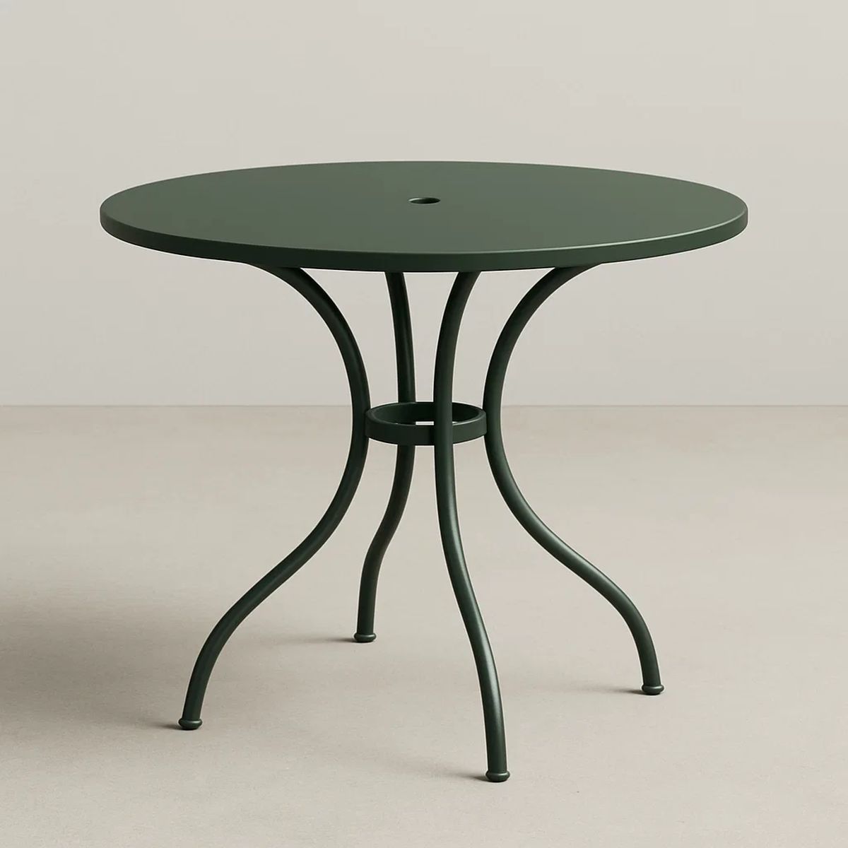 Runder Metall-Gartentisch Grün Durchmesser 90 cm