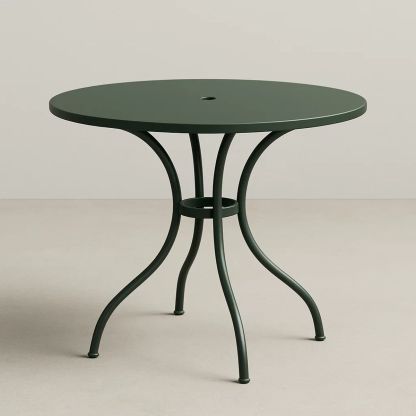 Runder Metall-Gartentisch Grün Durchmesser 90 cm