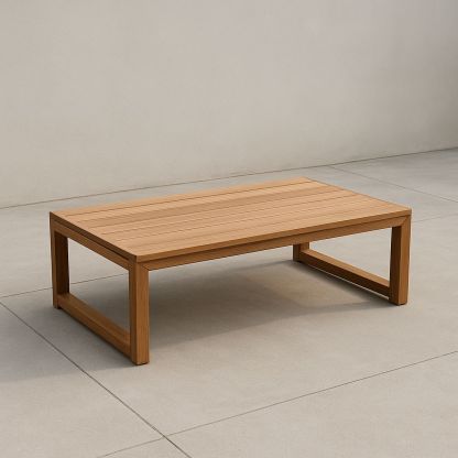 Rechteckiger Couchtisch aus Teakholz, Größe: 120 x 60 x 40 cm