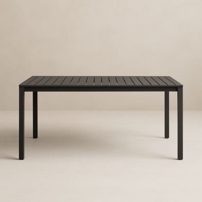 Rechteckiger Tisch aus Aluminium Schwarz 180x90x75 cm