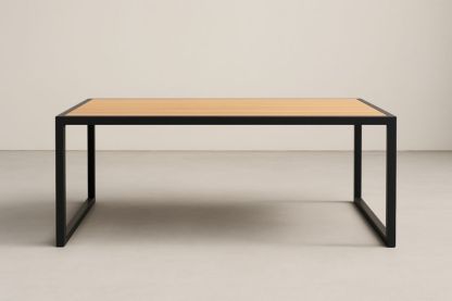 Tavolo Rettangolare 200x100x75 cm in Teak e Alluminio Verniciato Nero-Levorinta