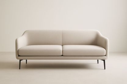 Divano in Tessuto e Alluminio Beige a Due Posti, con cuscini di seduta-Levorinta