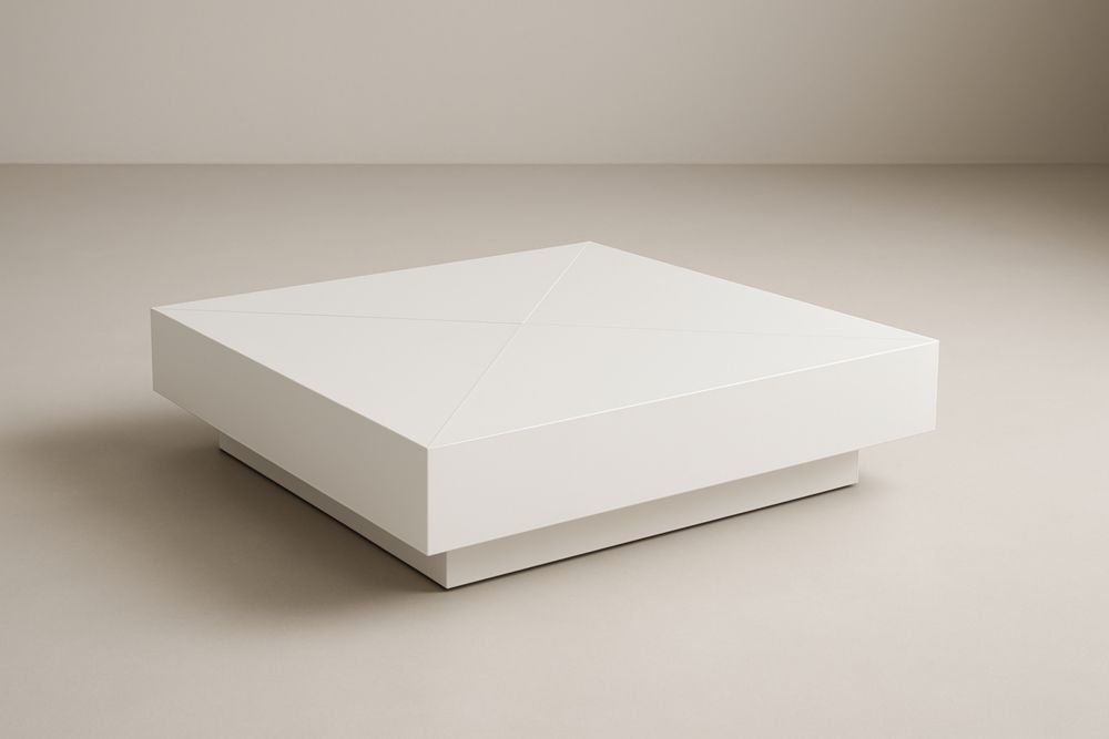 Tavolino Quadrato in MDF Bianco 80x80x20 cm-Levorinta