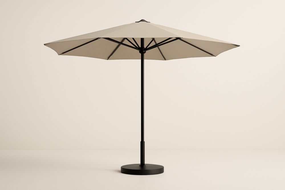 Ombrellone da giardino in poliestere con base in alluminio Beige 300 cm-Levorinta