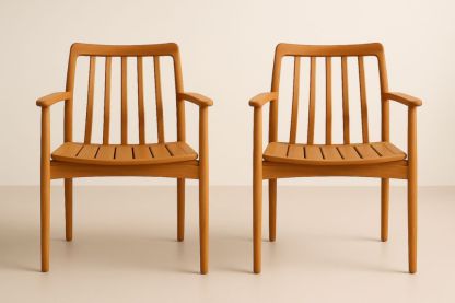 Set di 2 Sedie da Pranzo in Legno di Teak-Levorinta