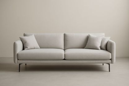 Divano tessuto poliestere Grigio chiaro con cuscini-Levorinta