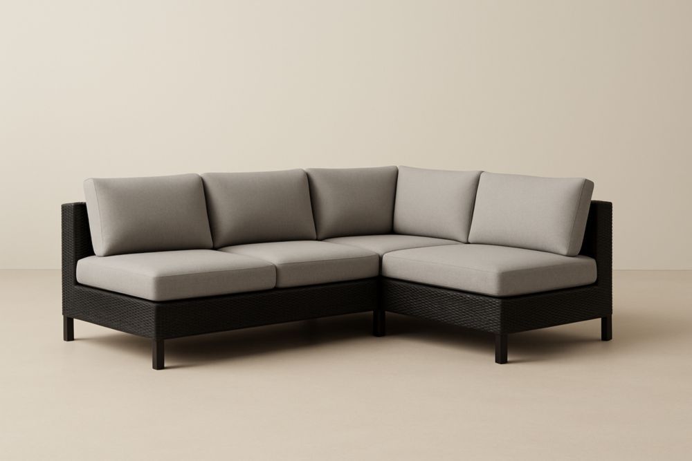 Divano angolare in Rattan Sintetico con Cuscini Grigio-Levorinta