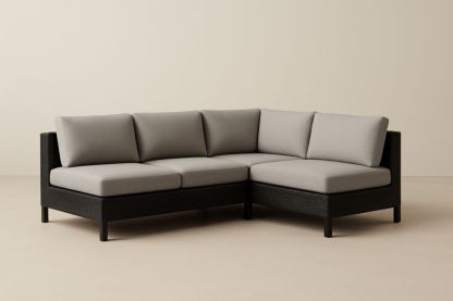 Divano angolare in Rattan Sintetico con Cuscini Grigio-Levorinta