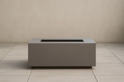 Tavolo Rettangolare da Giardino in Acciaio Grigio 120×60×40 cm-Levorinta