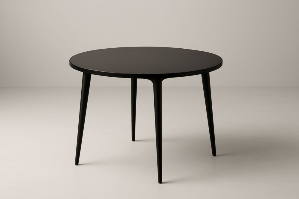 Tavolo rotondo in legno massello nero-Levorinta