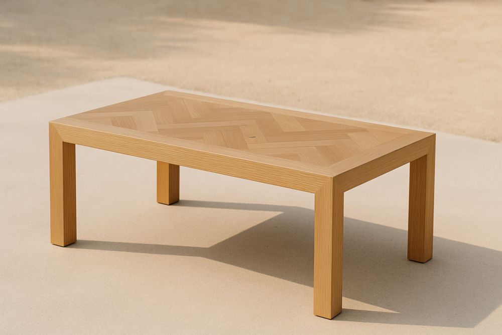 Tavolino rettangolare in legno di rovere 110x60x40 cm-Levorinta