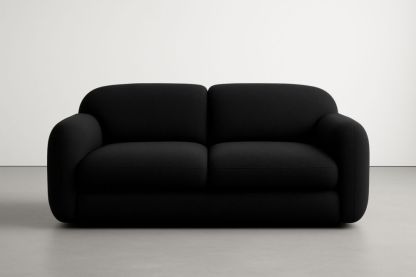 Divano due posti tessuto poliestere nero 180x90x85 cm-Levorinta