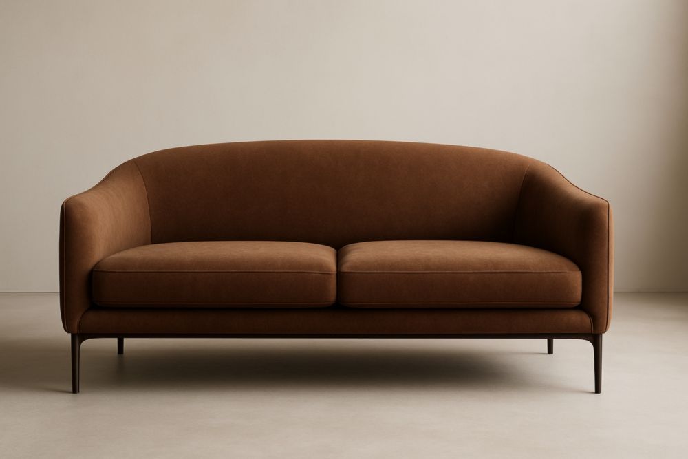 Divano a 2 Posti in Tessuto Marrone con Struttura in Alluminio, con cuscini-Levorinta