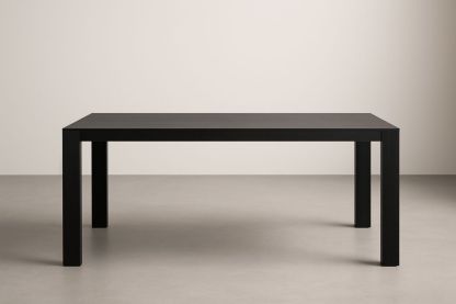 Tavolo rettangolare in legno di quercia nero 200x90x75 cm-Levorinta