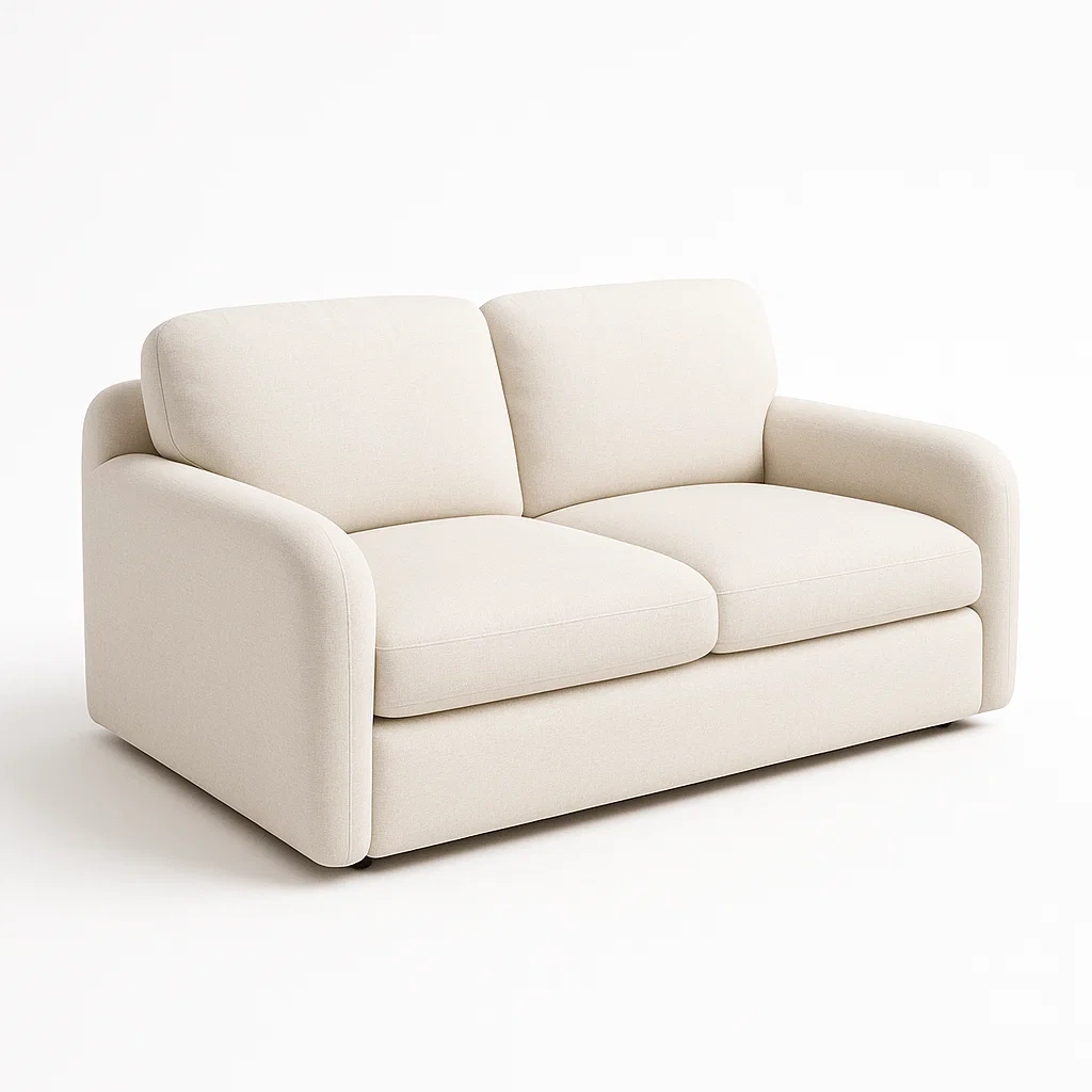 Canapé 2 places en tissu beige-Mobistica