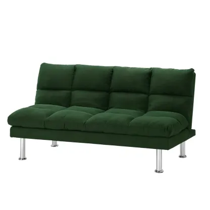 Canapé convertible en polyester vert avec pieds en métal-Mobistica