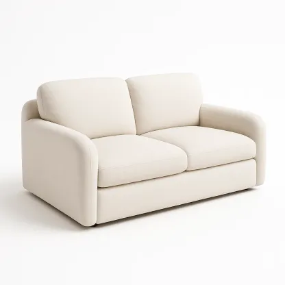 Canapé 2 places en tissu beige-Mobistica