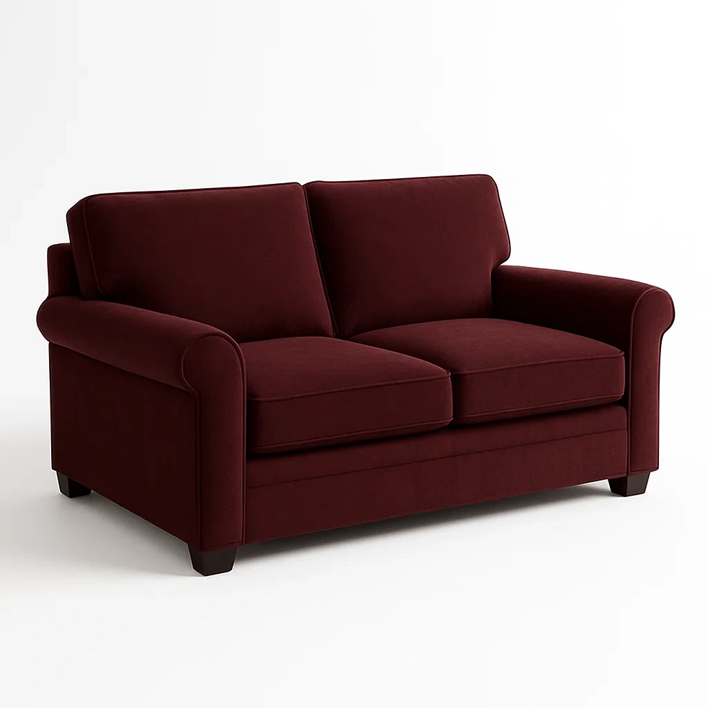 Canapé 2 places en tissu polyester bordeaux-Mobistica