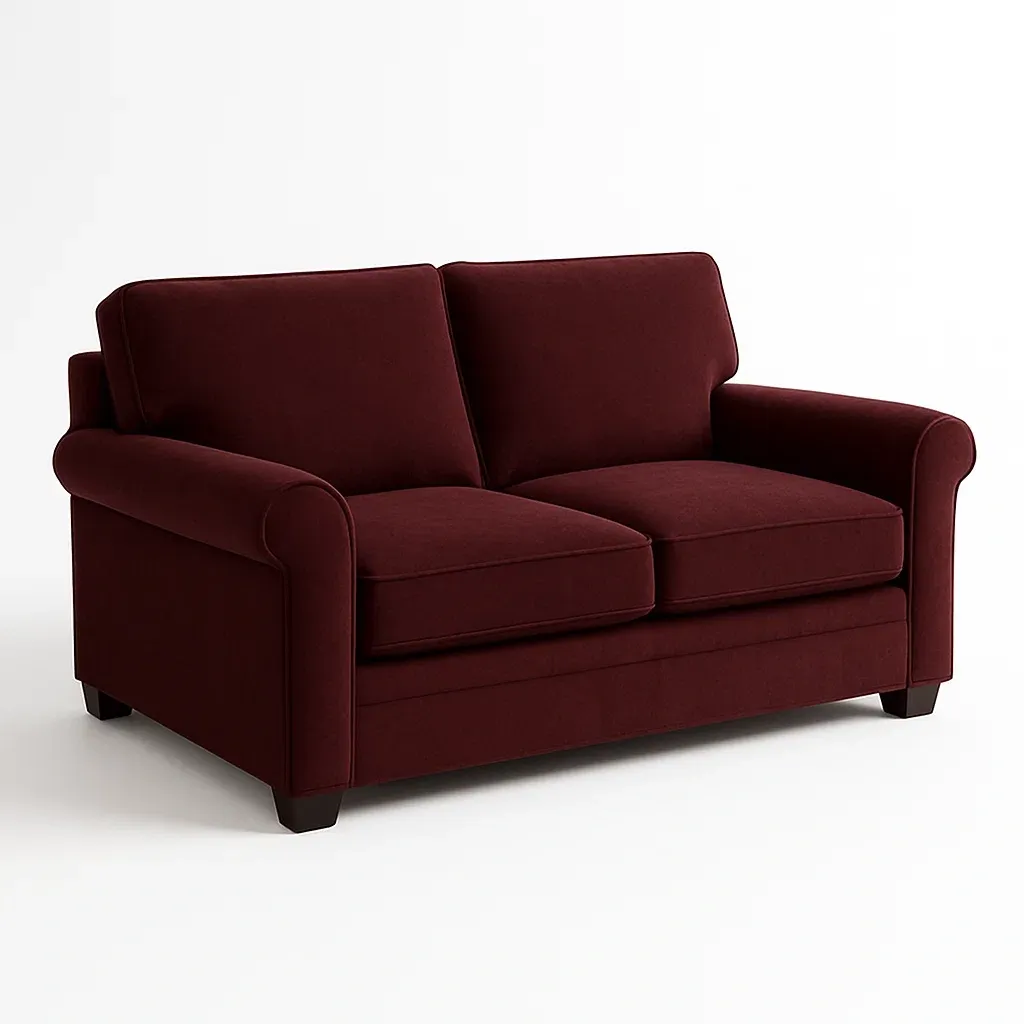 Canapé 2 places en tissu polyester bordeaux-Mobistica