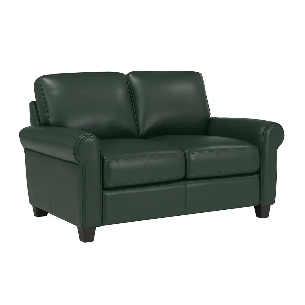 Canapé 2 places cuir vert 145x90x85 cm-Mobistica