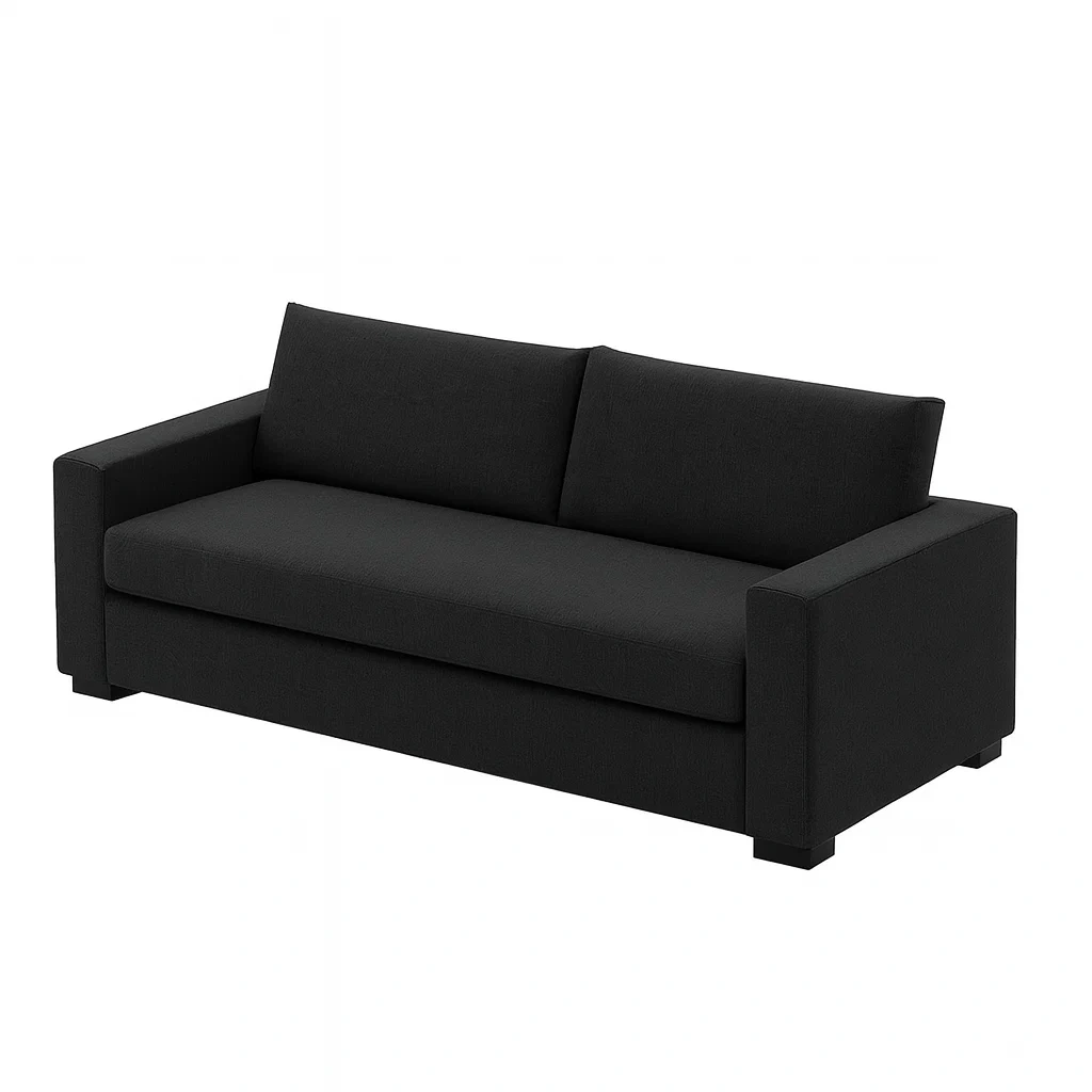 Canapé 2 places tissu noir-Mobistica