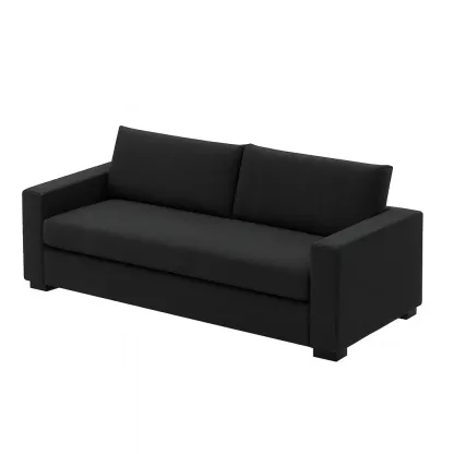 Canapé 2 places tissu noir-Mobistica