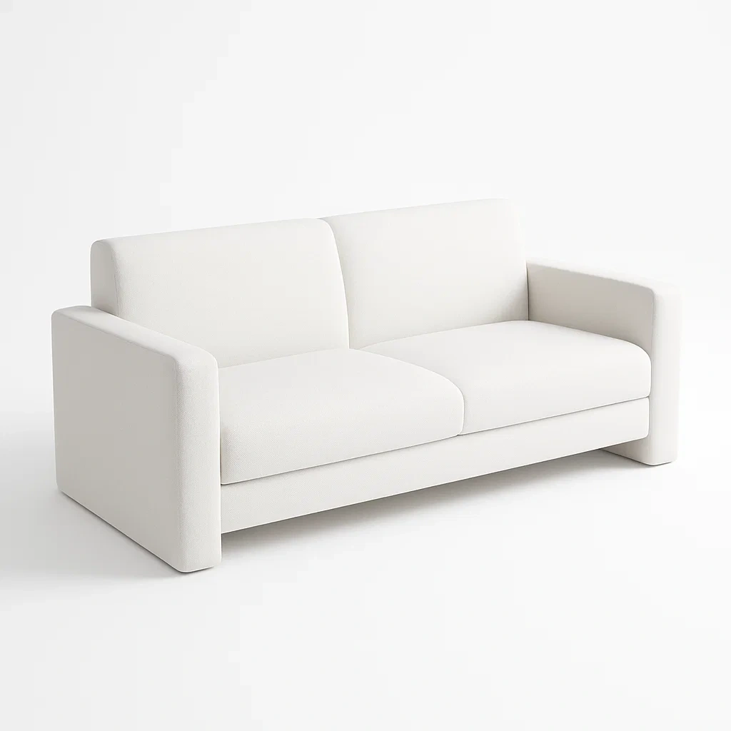 Canapé 2 places tissu blanc-Mobistica