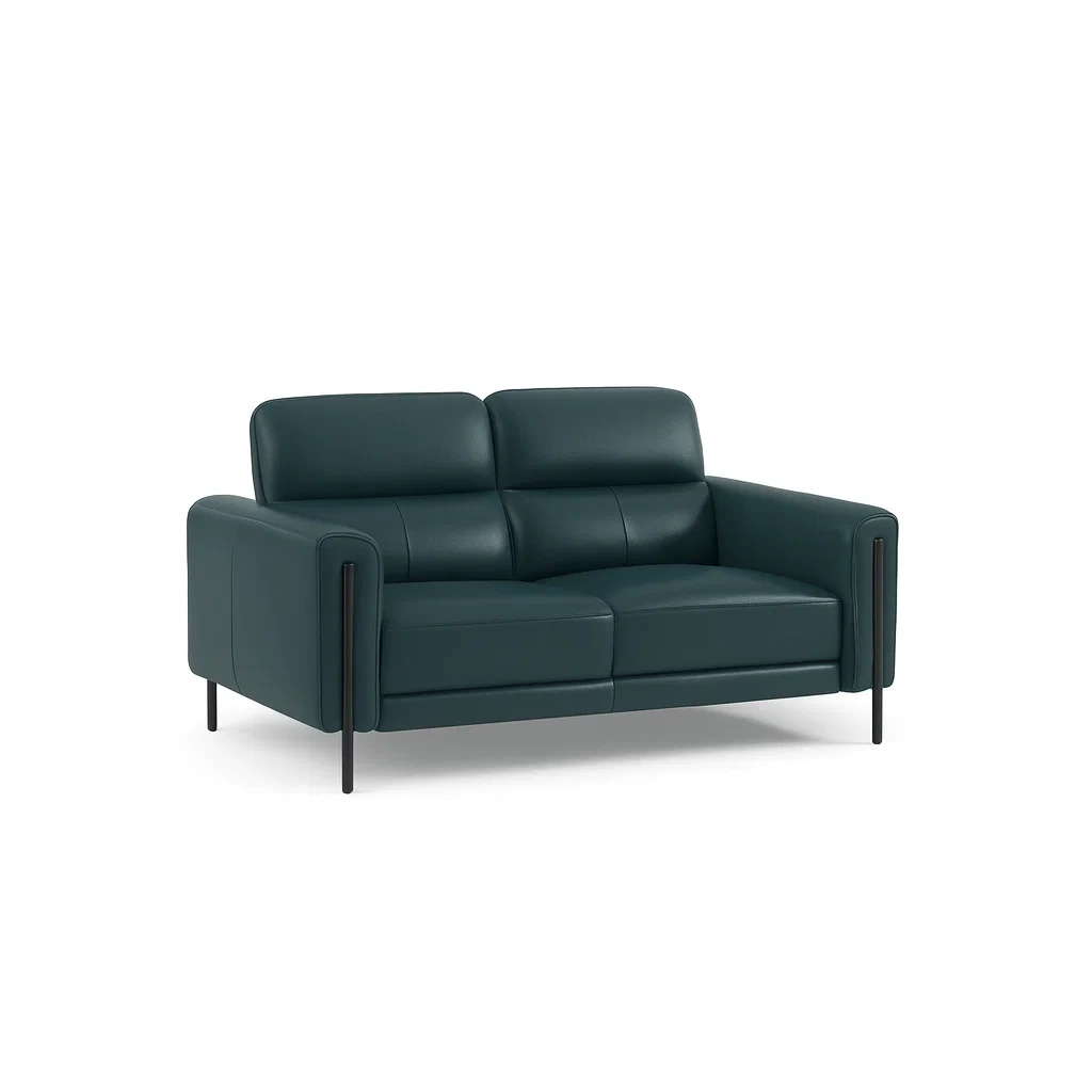 Canapé 2 places cuir synthétique vert-Mobistica
