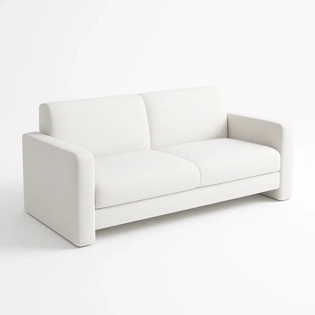Canapé 2 places tissu blanc-Mobistica