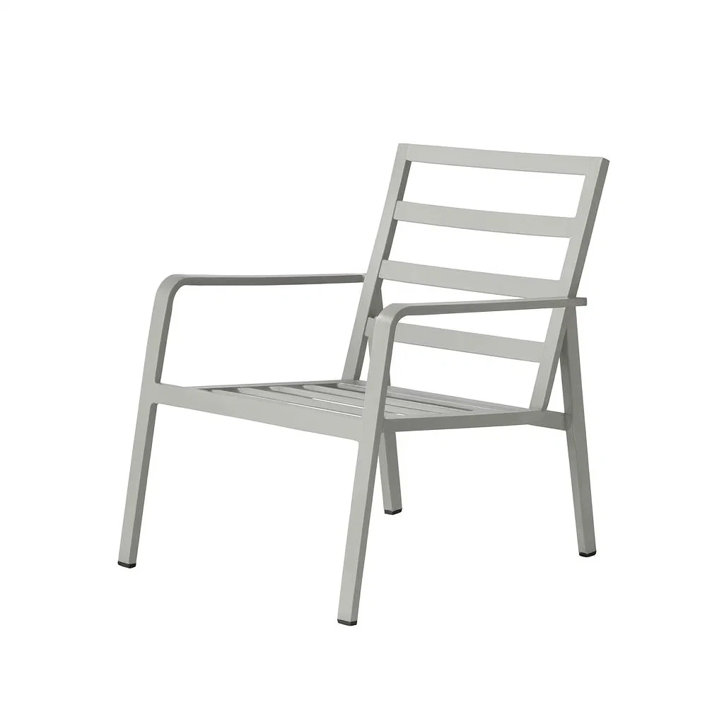 Chaise d'extérieur en métal gris-Mobistica