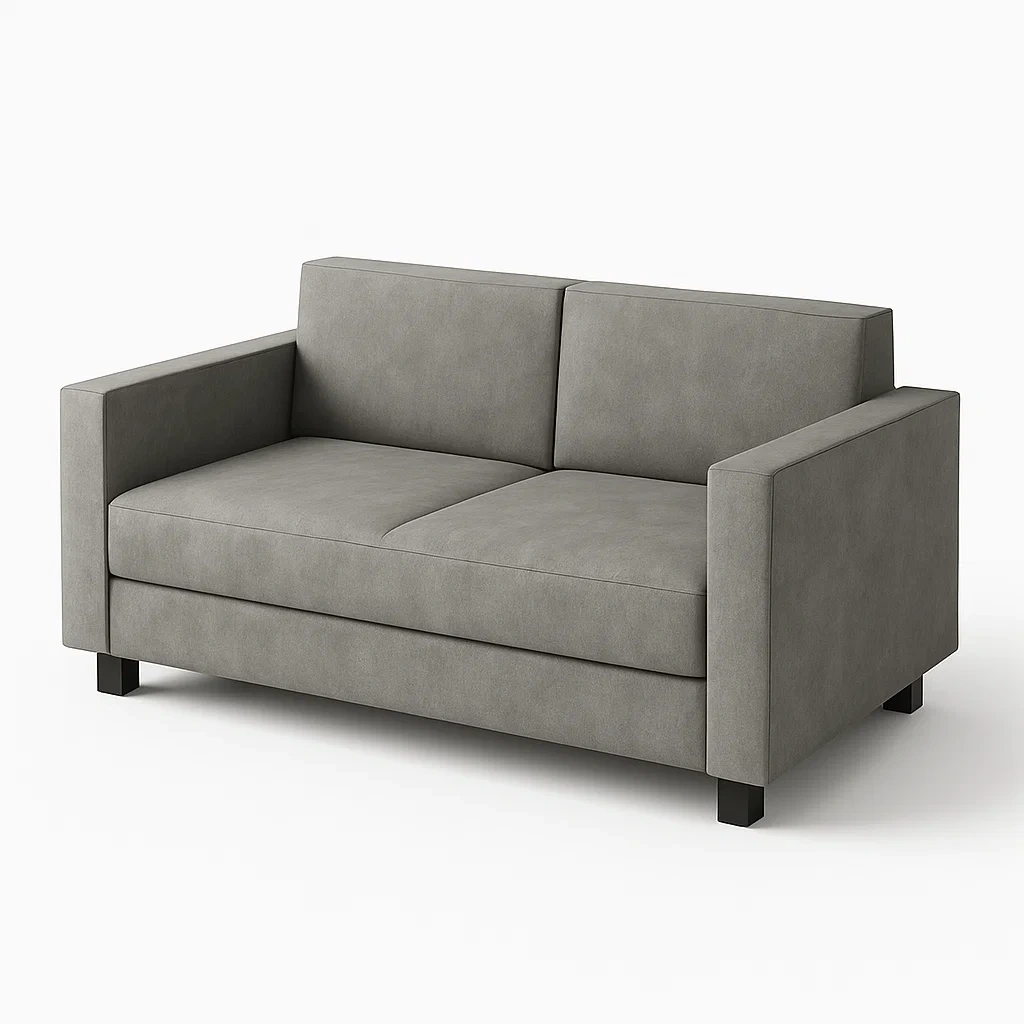 Canapé 2 places tissu polyester gris-Mobistica