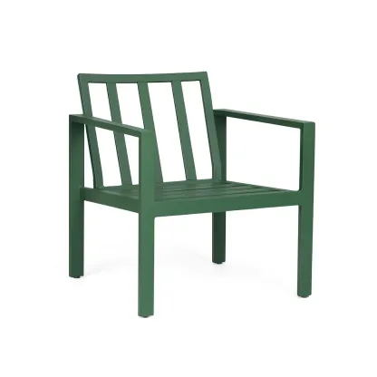 Chaise de jardin en aluminium vert 78x56x58 cm-Mobistica