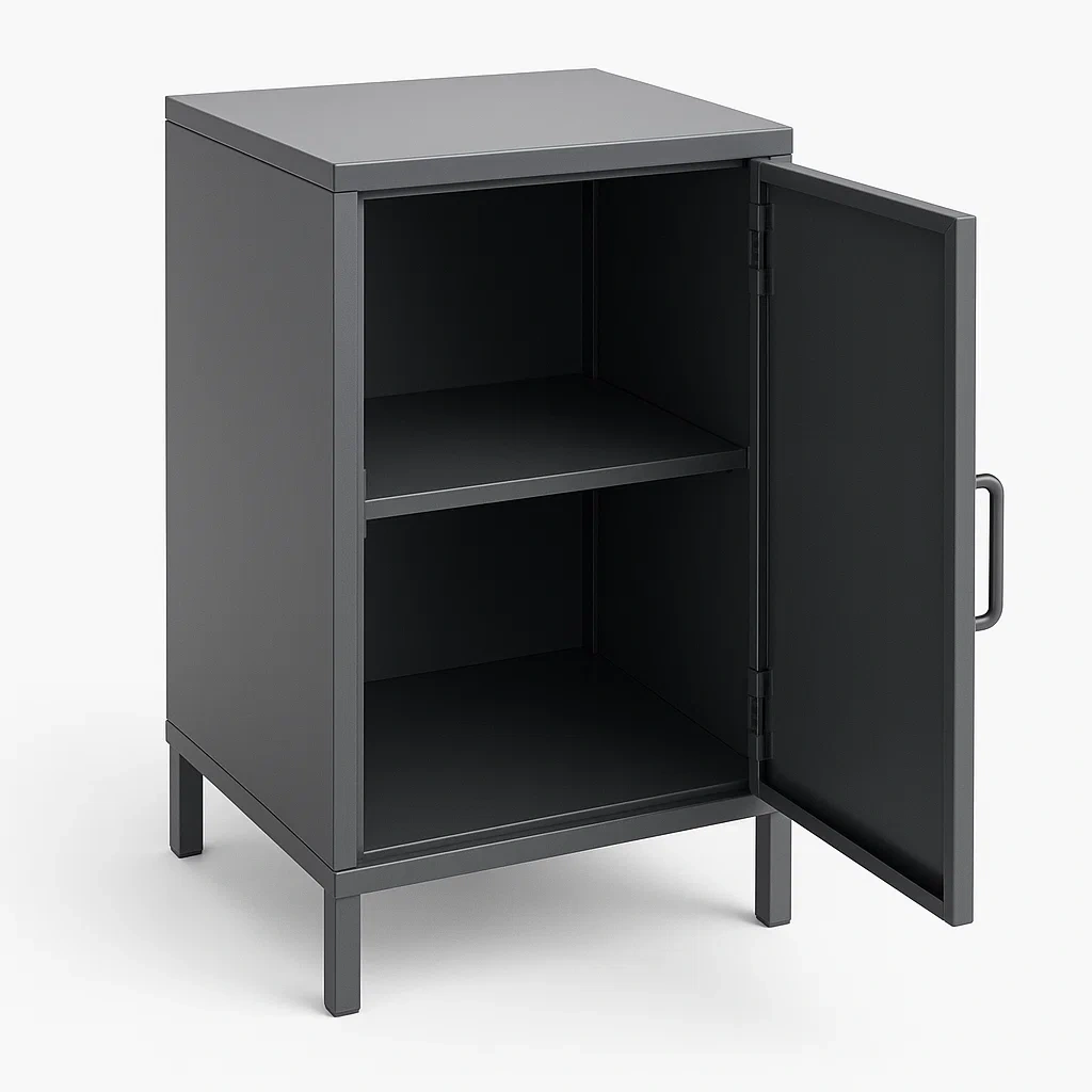 Armoire de garage en acier peint époxy gris avec porte et étagère amovible-SOFNIMA