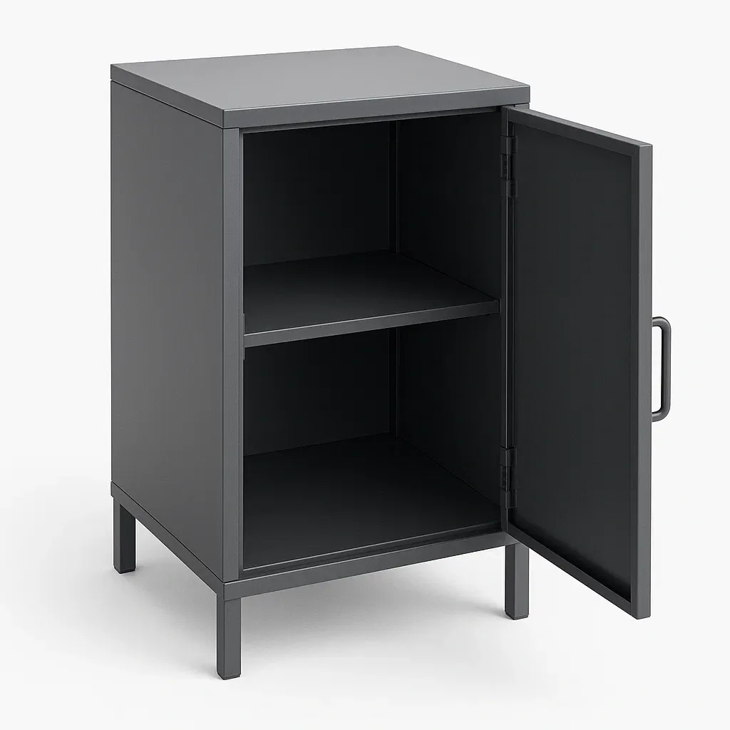 Armoire de garage en acier peint époxy gris avec porte et étagère amovible-SOFNIMA