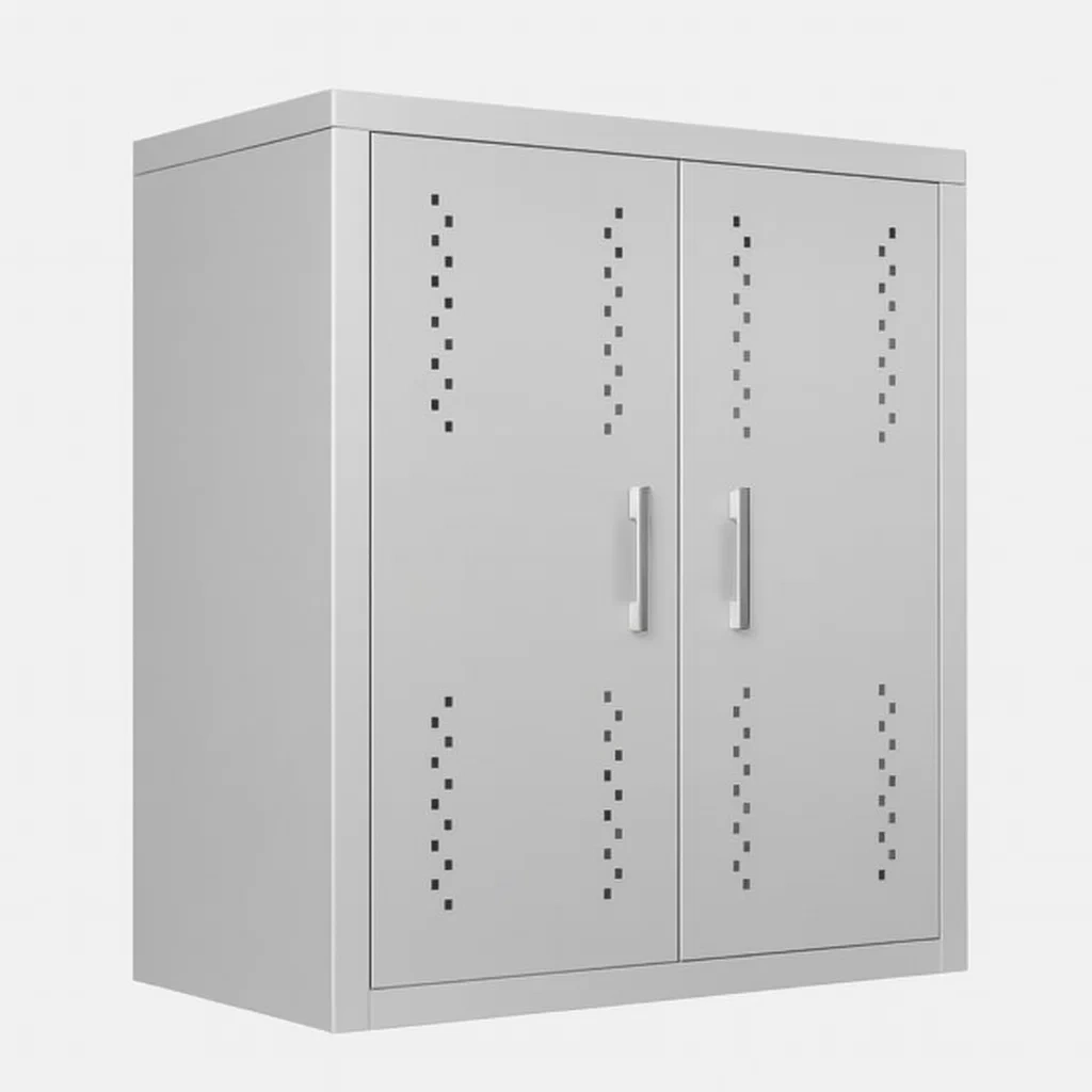 Armoire de garage métallique à deux portes gris 90 x 50 x 120 cm-SOFNIMA