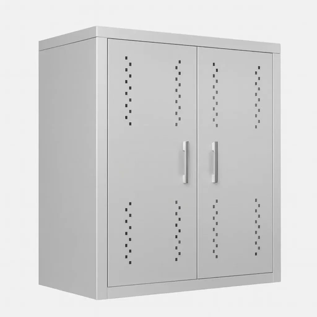 Armoire de garage métallique à deux portes gris 90 x 50 x 120 cm-SOFNIMA