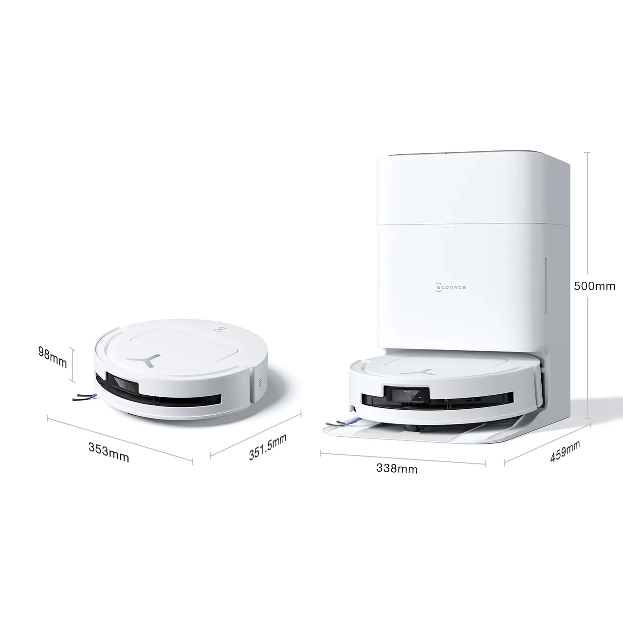 ECOVACS DEEBOT T80 OMNI Aspirateur Robot Laveur Blanc Poils d'Animaux (Puissant, IA, Tapis)