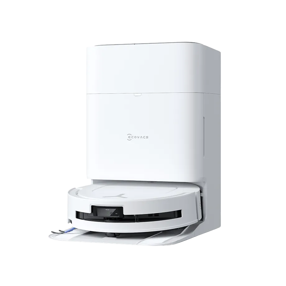 ECOVACS DEEBOT T80 OMNI Aspirateur Robot Laveur Blanc Poils d'Animaux (Puissant, IA, Tapis)