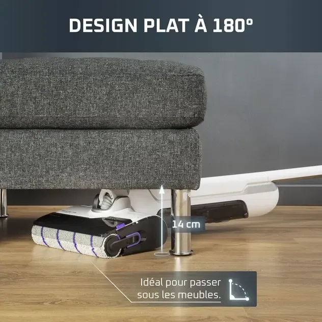 ROWENTA X-Clean 10 Aspirateur laveur sans fil, Longue autonomie, Nettoyage et séchage automatique