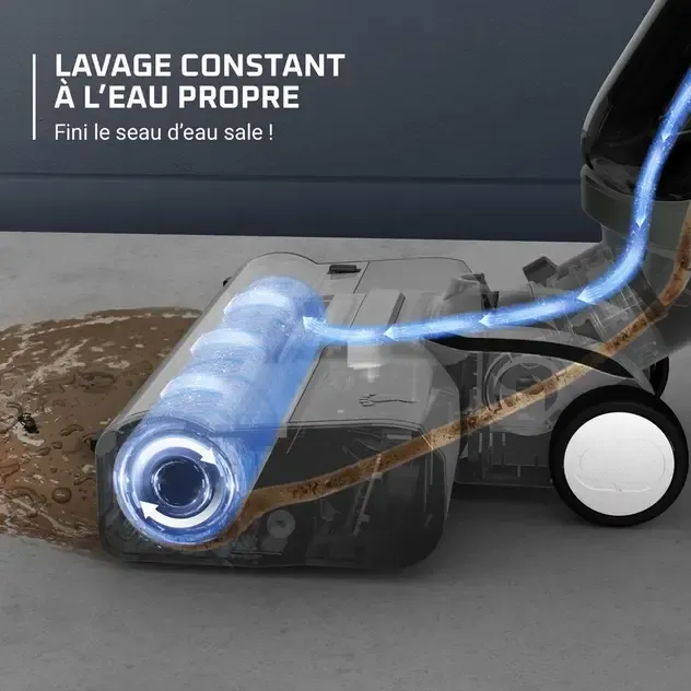ROWENTA X-Clean 4 Aspirateur laveur sans fil, Aspiration et lavage simultanés
