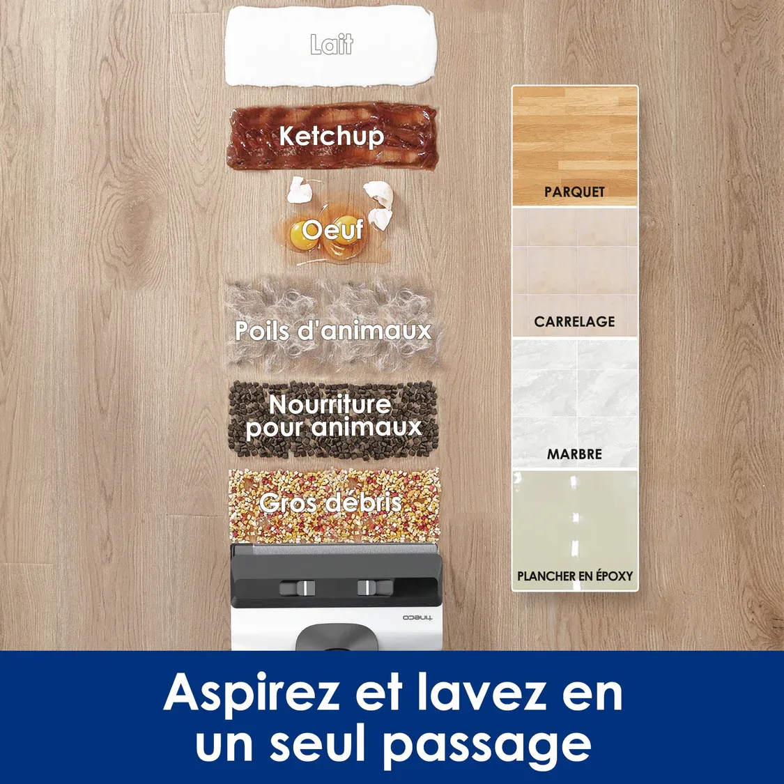 Tineco Floor One S5 Intelligent Aspirateur Eau et Poussière sans Fil